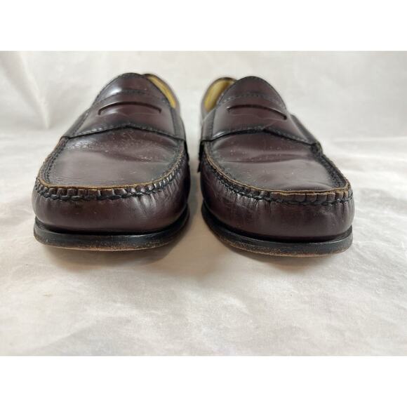 Penny Loafers Slip Ons Shoes Mens Size 12 M Burgundy Brass Boot Walking Gloves - Picture 4 of 13